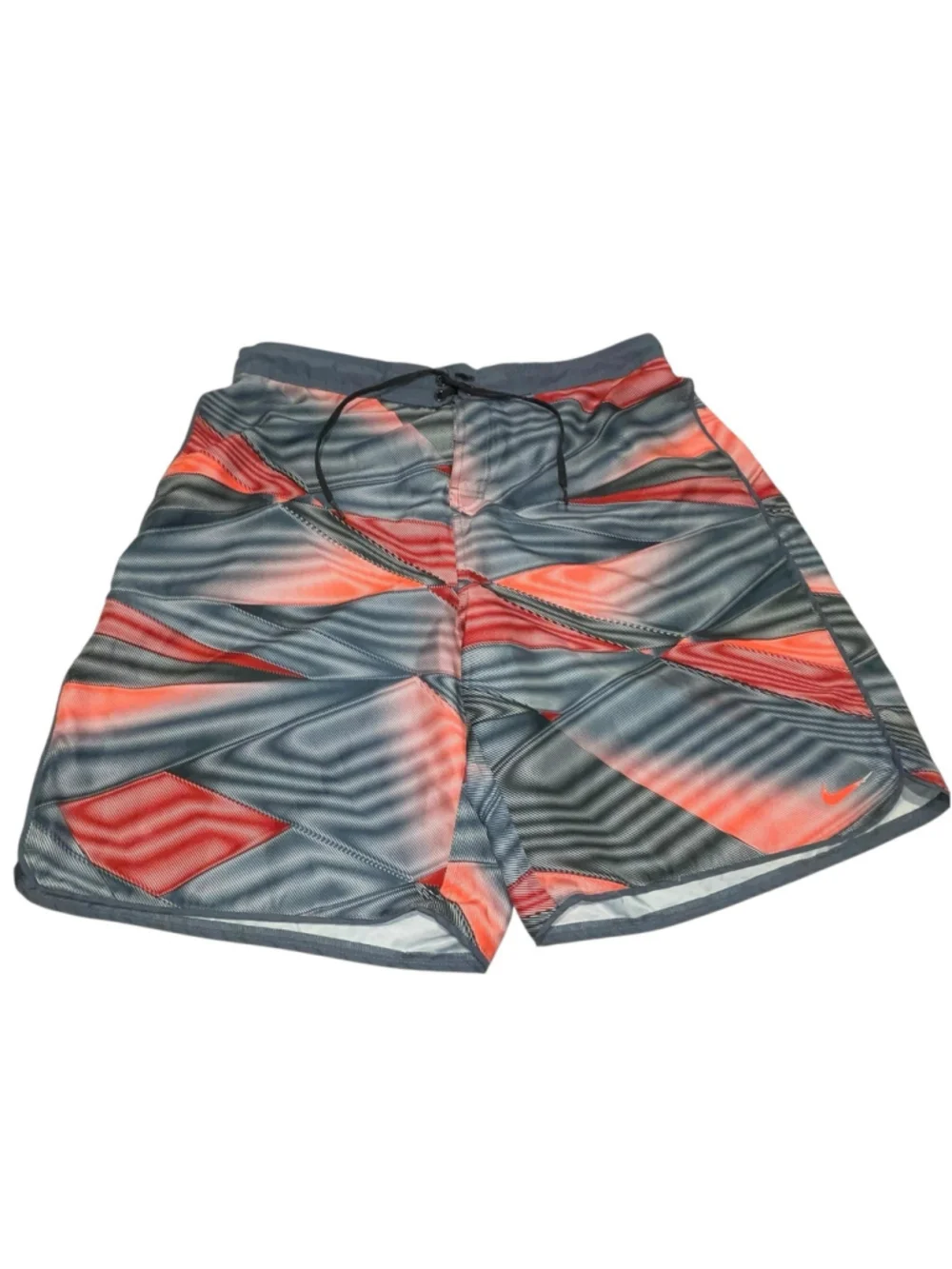 Nike Mens XXL Swim Trunks Gray Coral Red Peach Drawstring‎ Board Shorts Beach